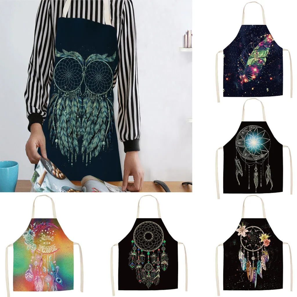Kitchen Aprons Owl printed Women Men Girls Home Cooking Kitchen Print Adjustable Apron Male & Female Chef's Aprons New Drop Ship