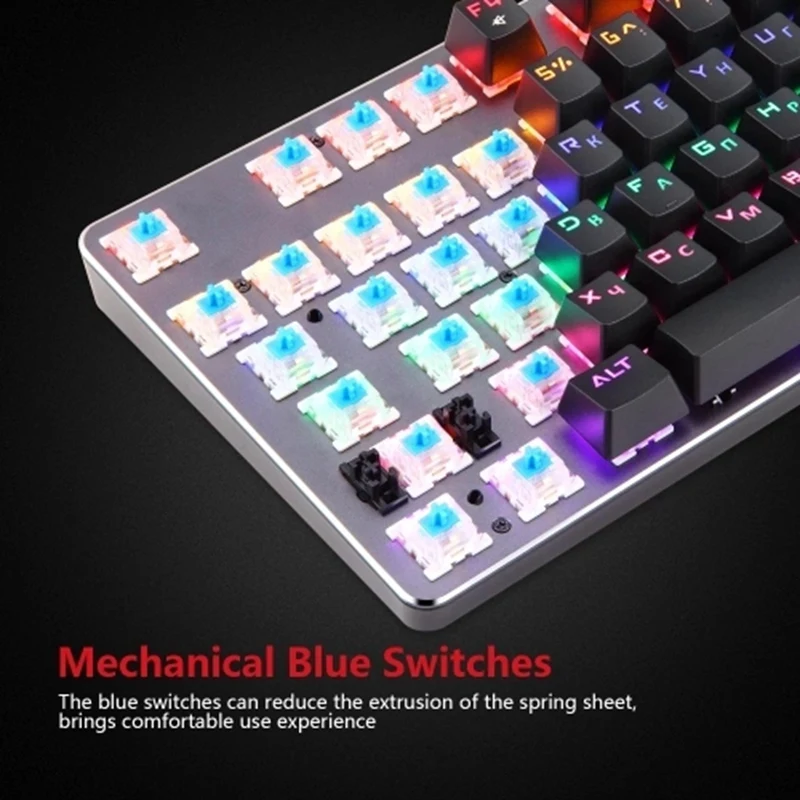 Механическая клавиатура с RGB пользовательский светильник 104 клавишами игровая