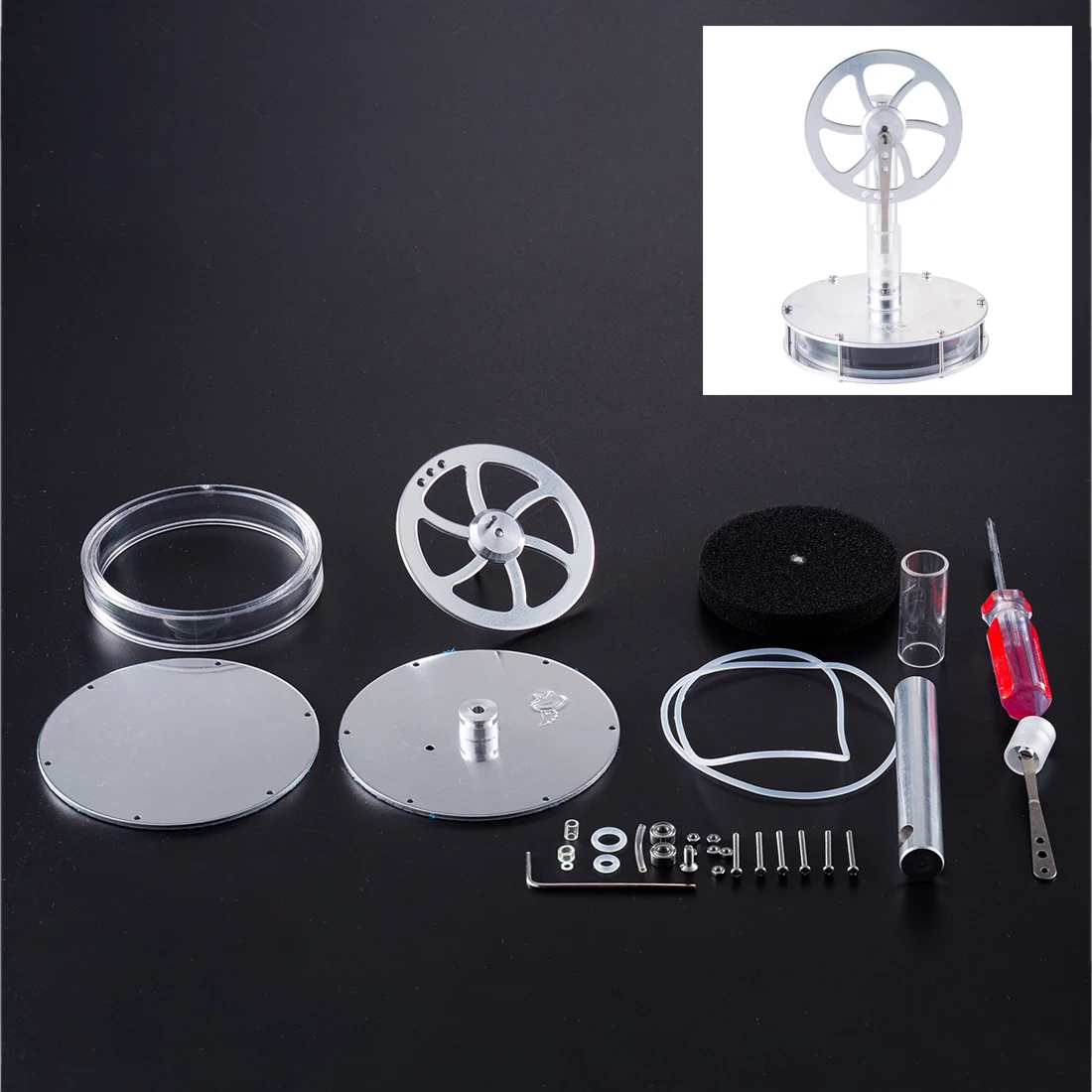 

DIY Magnetic Connection Type Assembly Low Temperature Stirling Engine Single Link Structure Steam Engine Model Kit