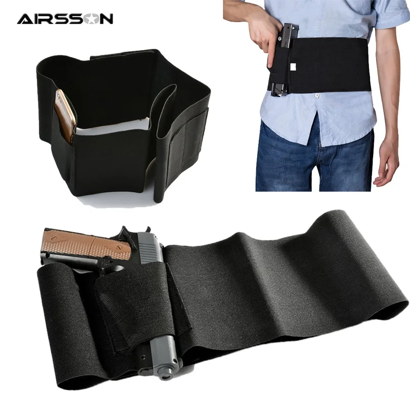 

37inch Tactical Pistol Holster Concealed Carry Belly Band Invisible Elastic Girdle Belt Pistol Gun Pouch Waist Bag for Hunting