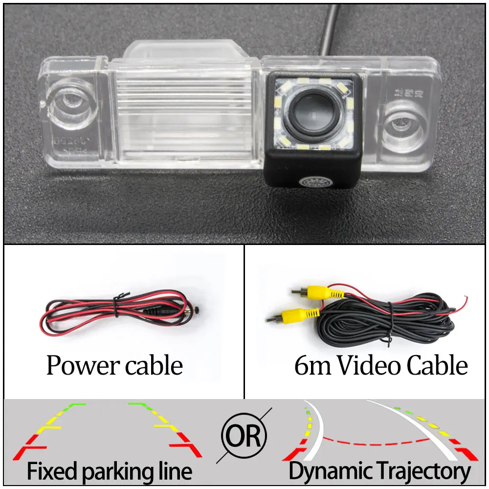 Фиксированный или динамическая траектория заднего вида Камера для Opel Antara 2007 2008 2009 2010 2011 2012 2013 автомобильный парковочный монитор - Название цвета: 12LED Camera Only