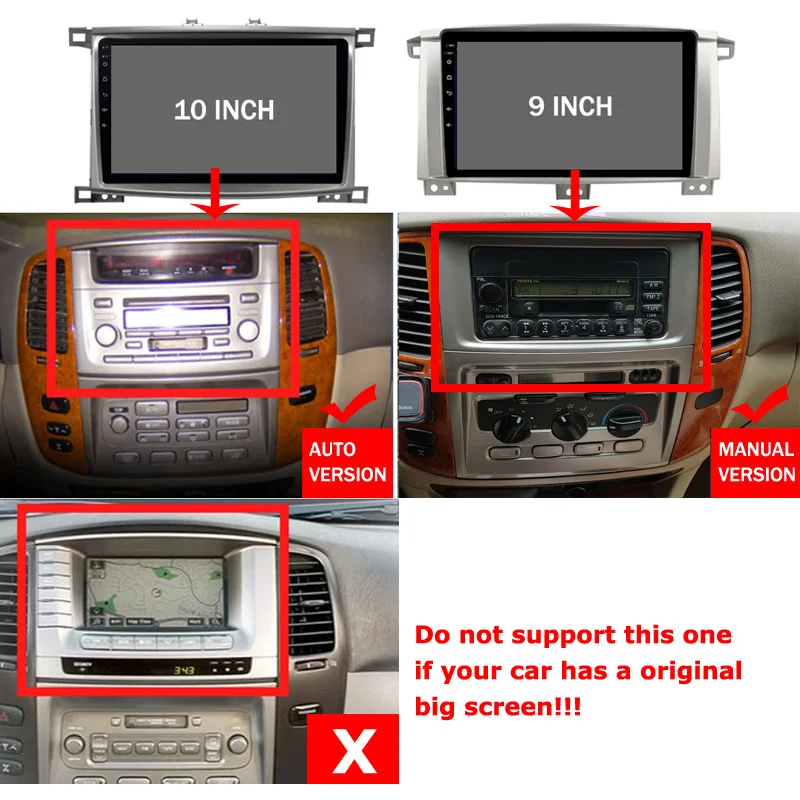 Top Hot sale Android 8.1 2.5D Tempered HD Touchscreen 9 inch Radio for Toyota Land Cruiser 100 with Bluetooth USB WIFI support SWC 4