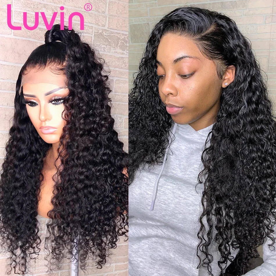

Luvin 200 density 28 30 Inch Deep Wave 13x6 Glueless Lace Front Human Hair Wigs Black Women Brazilian Frontal Wig Pre Plucked