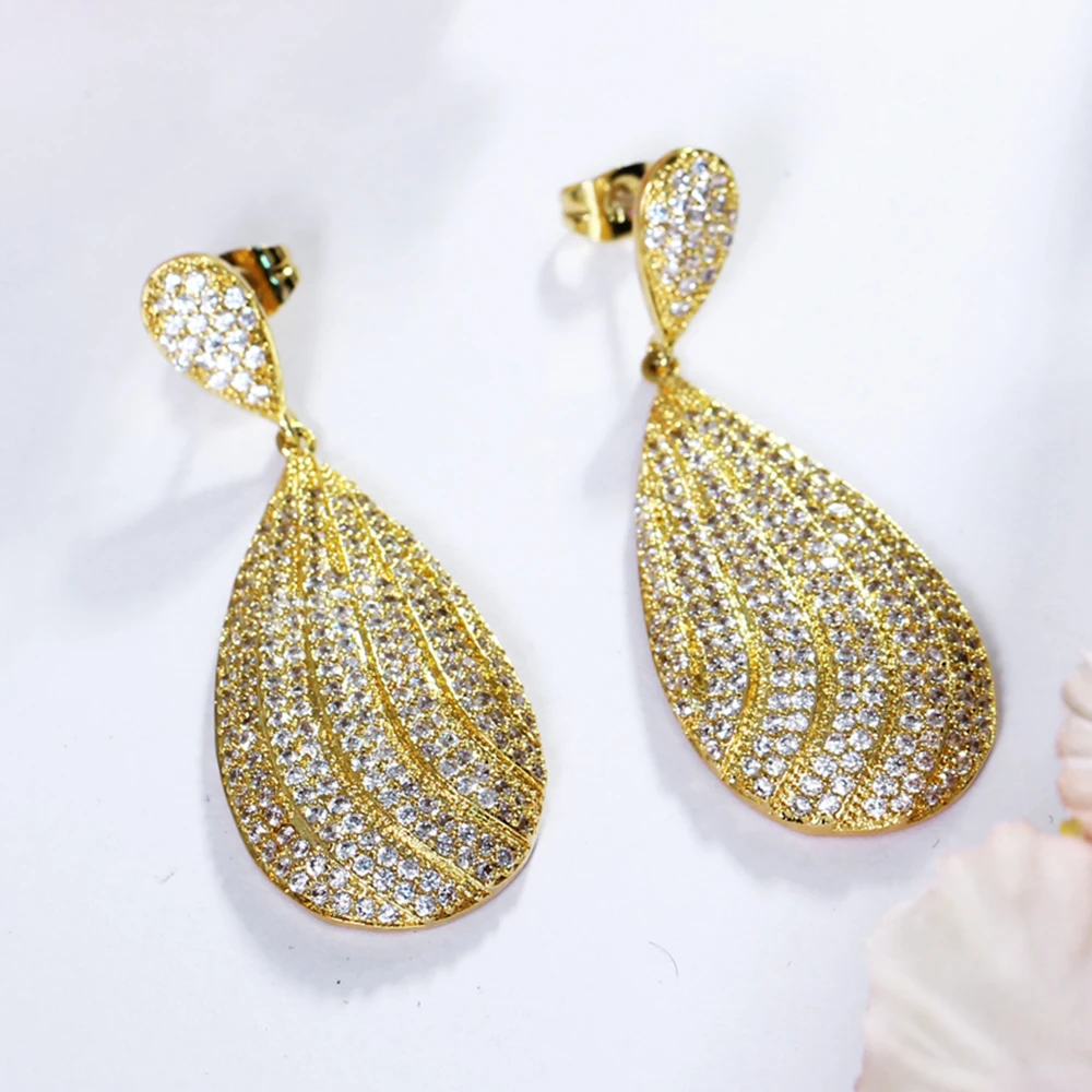 Big water drop Earrings for party oorbellen aretes jewelry accesorios tiny Cubic Zirconia  white large earring