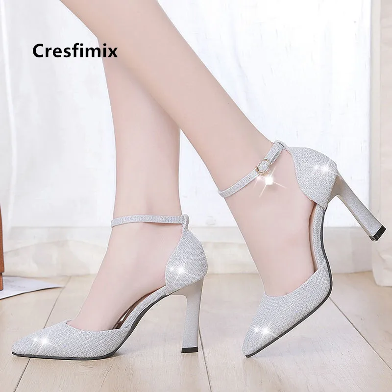 

Cresfimix women fashion pointed toe golden high heel stiletto ladies sexy party night club high heel shoes sapatos azuis a5780
