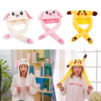 

Kids Plush Toy Birthday Gift Hat for Girls Airbag Cute Funny Cap Bunny Creative Moving Ear Jumping Hats Cartoon Caps