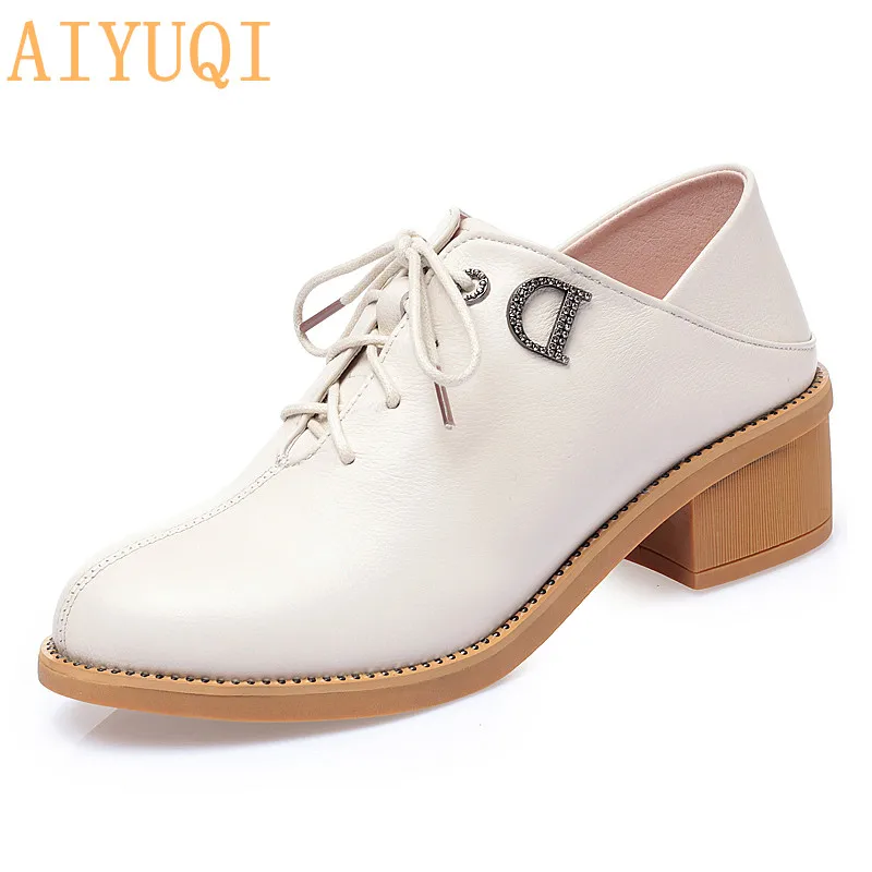 

AIYUQI Shoes Ladies Spring 2020 New Genuine Leather Shoes Women Large Size 41 42 43 Fashion Rhinestone Women Shoes