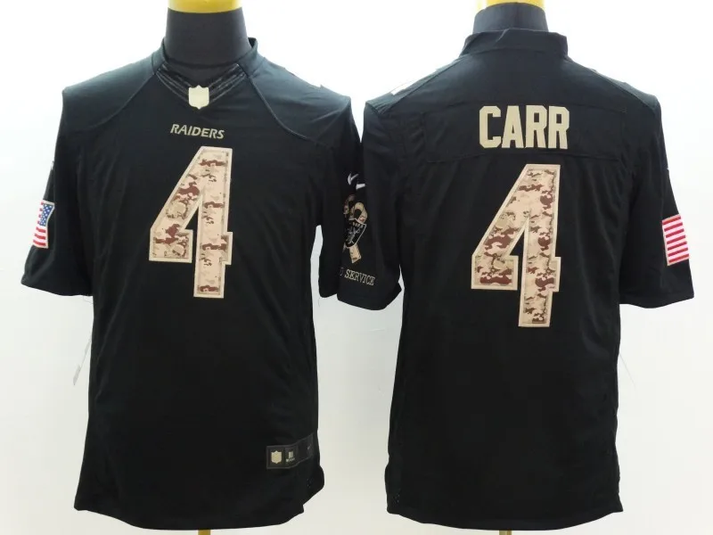 Stitiched Oakland Derek Carr Khalil Mack Amari Cooper white Black Green Salute Jersey - Color: COLOR AS PHOTO SHOWN