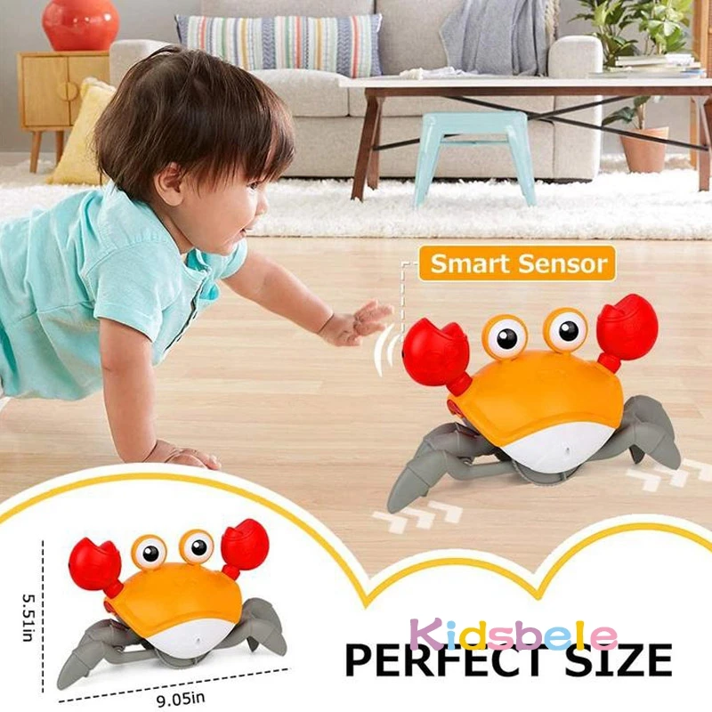 Induction Escape Crab Toddlers Toy Light Music Crawling Fun Toys For Children Educational Toys Rechargeable Birthday Gifts 4