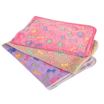 

3 Pack Blankets Super Soft Fluffy Cute Pet Blanket Coral Fleece Throw for Dog Puppy Cat Pink/Brown/Purple Large