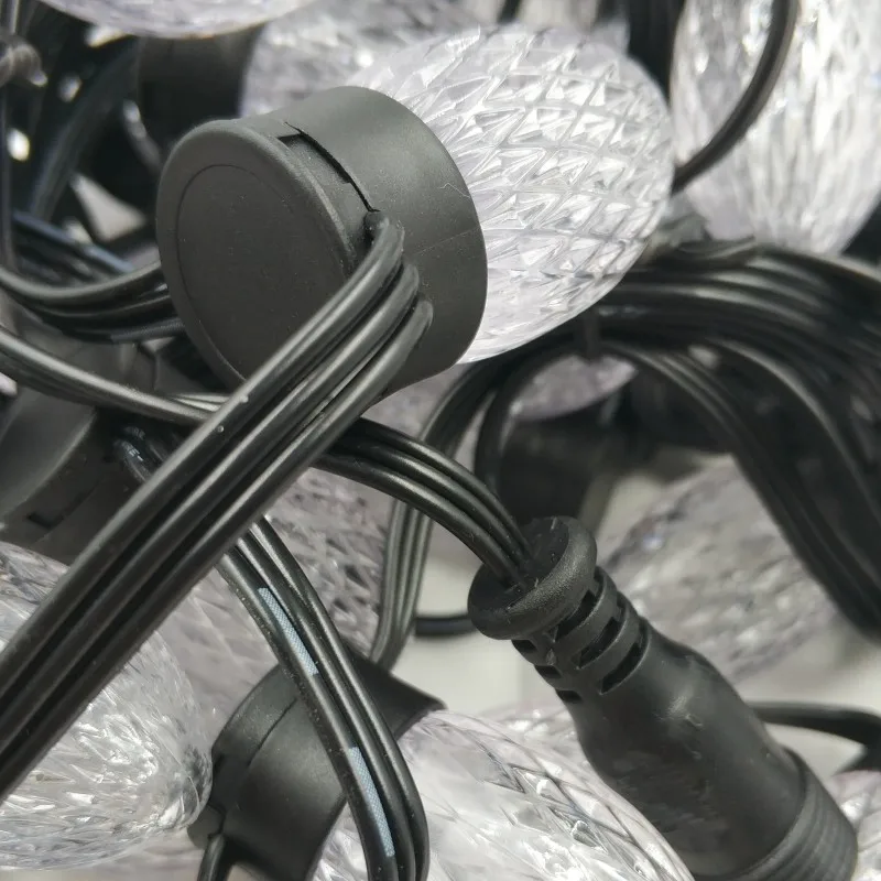 50 узлов адресуемых RGB S24 DC12V WS2811 Светодиодный Рождественский пиксельный струнный светильник; 6 дюймов(15 см) Расстояние между проводами; все черные провода; IP68