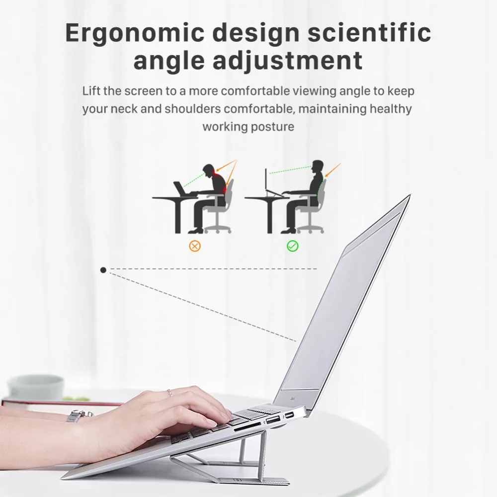 NILLKIN Портативная подставка для ноутбука Подставка для планшета Универсальная для Apple MacBook Pro 11.6-15.6 дюймов Регулируемая складная подставка для мобильного телефона