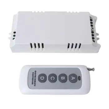 

1Set AC85V-250V 4 Way Switch Remote Control Wireless RF Relay Receiver for LED Lights Lamps Electric Doors Windows