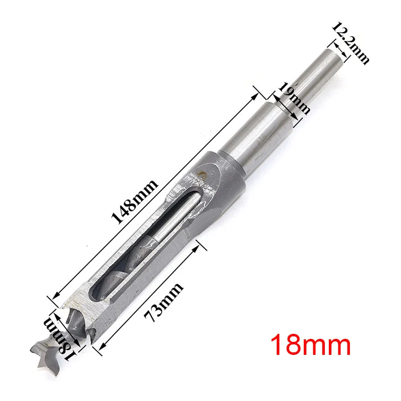 Высокая твердость HSS Метрическая молотильное долото сверло с квадратным отверстием резак инструмент по дереву DNJ998 - Диаметр отверстия: 18 мм