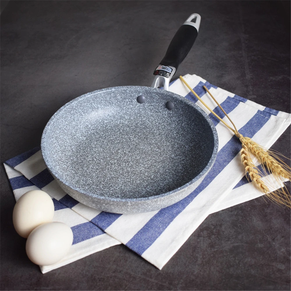 Frying Pan with Lid Non-Stick Granite Small Frying Pan Wok Multifunctional  Easy to Clean for Kitchen 1
