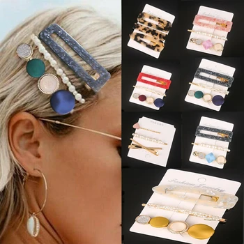 

Pearl crystal hairpin hairpin slide buckle hairpin headdress female girl