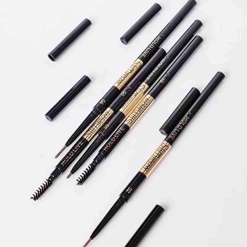 1 шт., тонкий карандаш для бровей с двойным концом, водостойкая кисточка для бровей, Длинный Черный Коричневый Стойкий карандаш для бровей M7G6