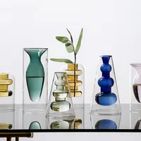 Nordic Wohnkultur Glas Vase Wohnzimmer Dekoration Blume Vase Transparent Hause Dekorationen Dekorative Gläser Geschenke