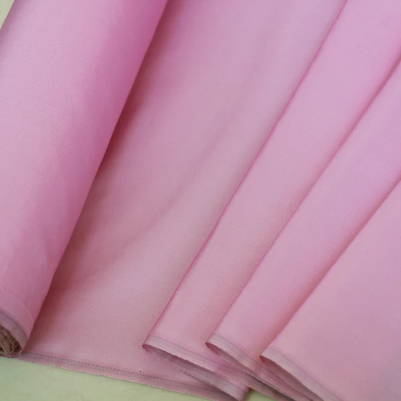 100 см* 114 см пряжа окрашенная шелковая Тафта Ткань мягкий розовый свадебное платье материал шелк