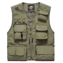 Мужской жилет с несколькими карманами для рыбалки, фотографии, рекламные мужские майки больших размеров, Настраиваемые 7898