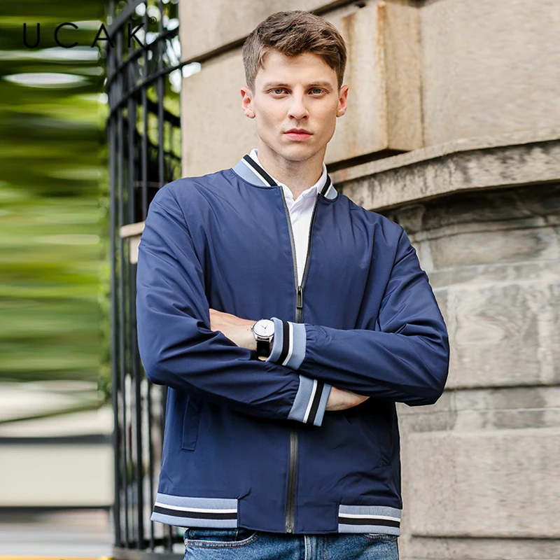 

UCAK Brand Classic Solid Color Men Jackets Clothes 2020 NEW Arrivals Streetwear Slim Fit Coat Men's windbreaker Jacket U8125
