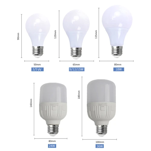 5 개/몫 12 V LED 전구 E27 램프 3W 5W 7W 9W 12W 15W Bombilla 태양 빛 전구 12 볼트 낮은 전압 램프 조명 2