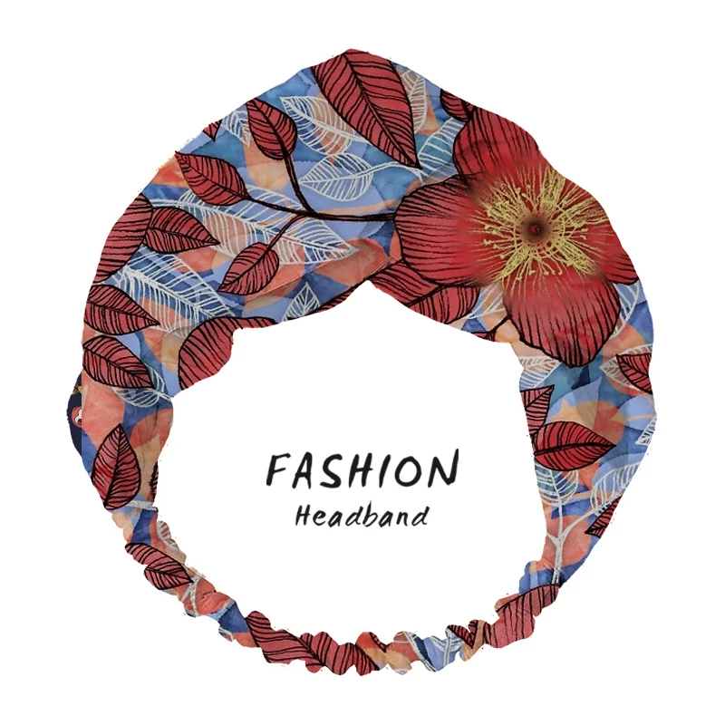 

Drawn floral Print Women Bandanas Headbands Turban HairBands Head Wrap Hair Headbands for Women flower Hair Band hair accesories