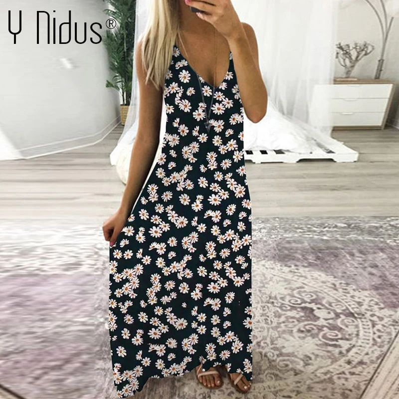 suspender maxi dress