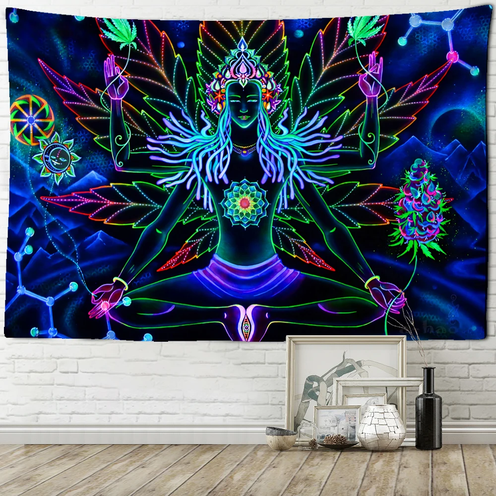 Seven Chakra Meditator Tapestry Wall Hanging Psychedelic
