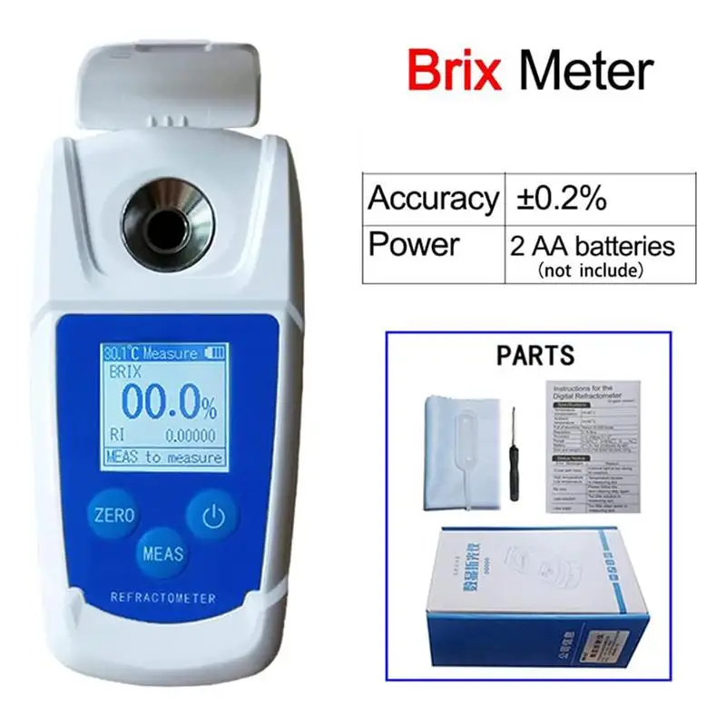 Brix Meter Electronic Digital Display Rechargeable 0 55 Refractometer