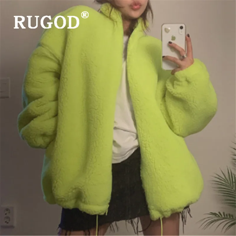 пальто женское RUGOD модная плотная зимняя куртка из овечьей шерсти женская