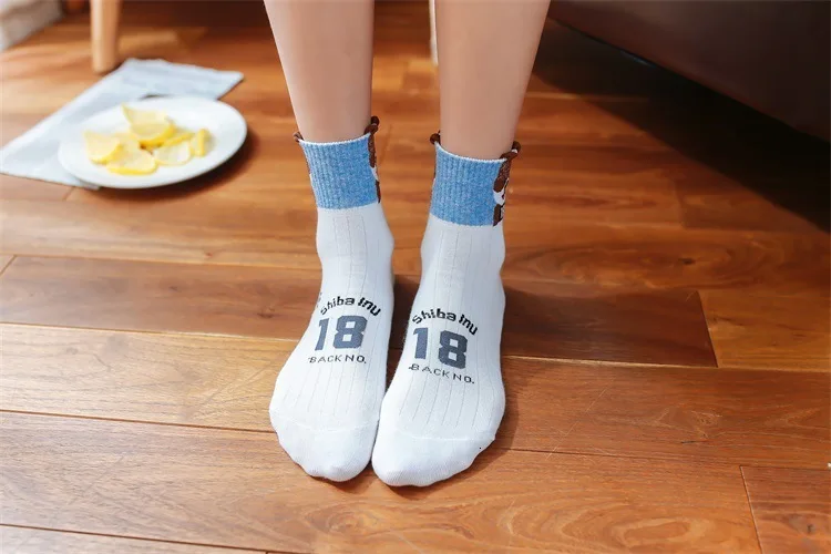 SP& CITY, 5 пар, женские Носки с рисунком собаки из мультфильма, носки с животными, студенческий стиль, повседневные дешевые хлопковые носки, дышащие удобные носки