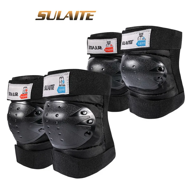 

SULAITE 4Pcs/2Pair Motorcycle Biker Knee Guard Racing Elbow Protector Tactical Skate Protective Skateboard Knee Pads Protection
