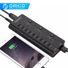 ORICO высокоскоростной usb-хаб с 9 портами USB 2,0 концентратор разветвитель с переключателем вкл/выкл EU US AU UK адаптер питания для ноутбуков Mac OS
