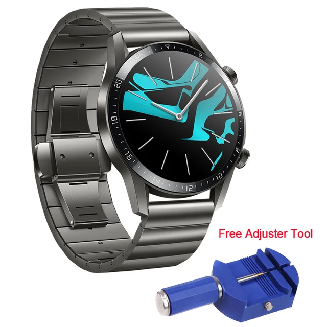 Watch Band for Huawei watch GT2 46MM smart watch Strap For GT 42mm stainless steel butterfly buckle Loop 22mm replacement strap Grey