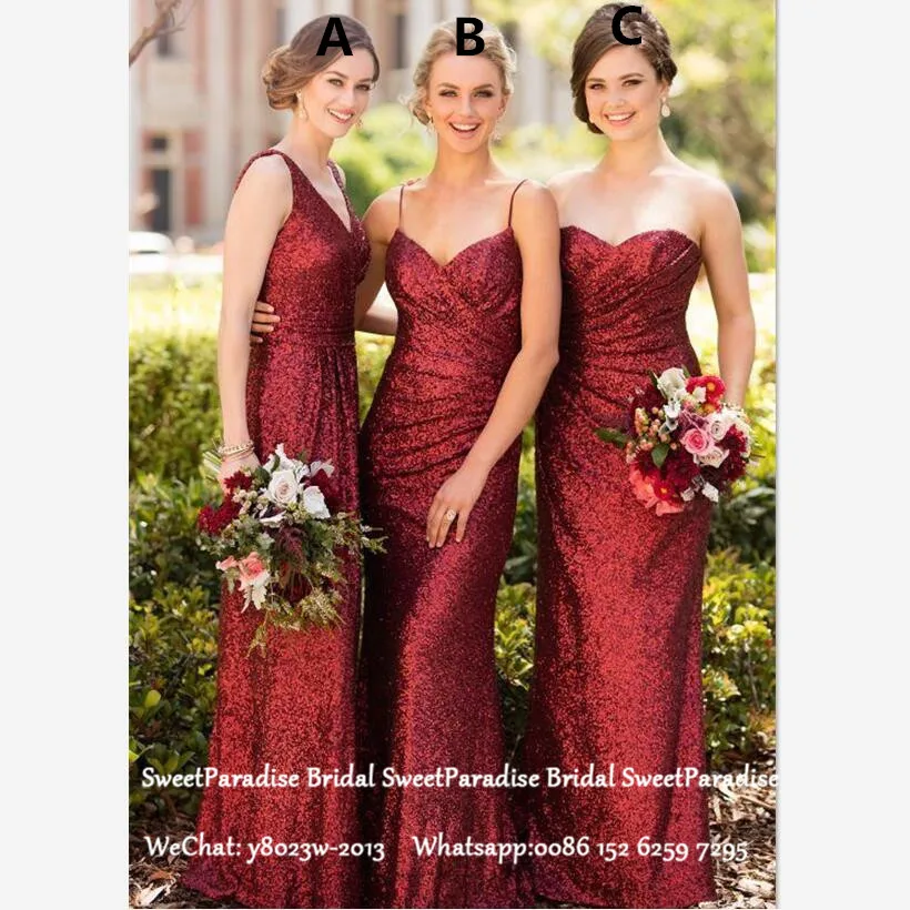 Очаровательное красное платье подружки невесты с блестками,, Vestido Madrinha, длинное свадебное платье для гостей, вечерние платья для женщин
