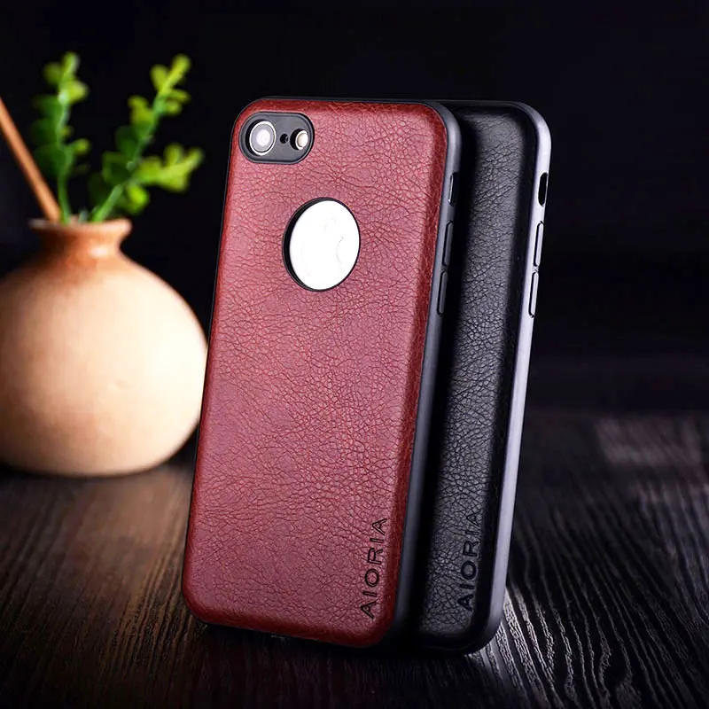 Чехол для Телефона iphone 7 8 6s 6 Plus x xs роскошные винтажные кожаные и силиконовые