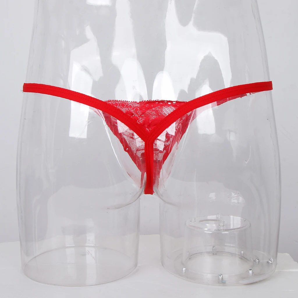 Men's Hot Red Lace Flower T-Back Underwear Low-rise Man Bikini G-String Thong Briefs Gay Apparel
