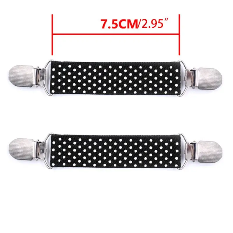 Kids Boys Girls Strong Elastic Polka Dot Glove Mittens Metal Clips with Teeth