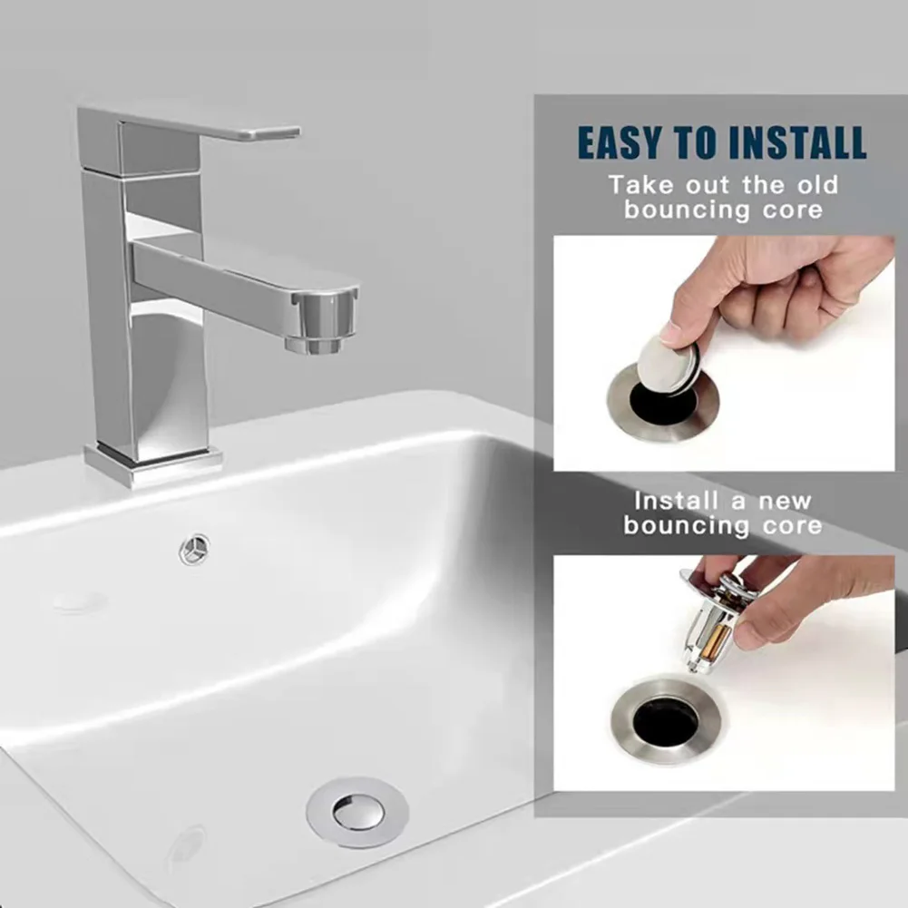 Universal Wash Basin Bounce Drain Filter Pop Up Bathroom Toilet Sink Drain Plug 