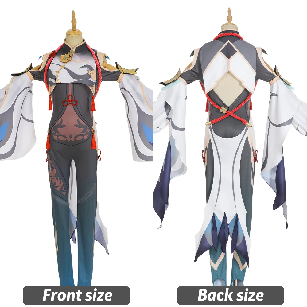 Shenhe Cosplay Costume Game Genshin Impact Shenhe Cosplay Costume Women Sexy Jumpsuit Halloween Party Fancy Suit for Women sexy halloween costumes for women