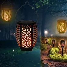 Светодиодный светильник с пламенем, вставляемый пейзаж, праздник, настенный, для внутреннего двора, вечерние наружные декоративные фонари, домашний сад, солнечный свет для газона