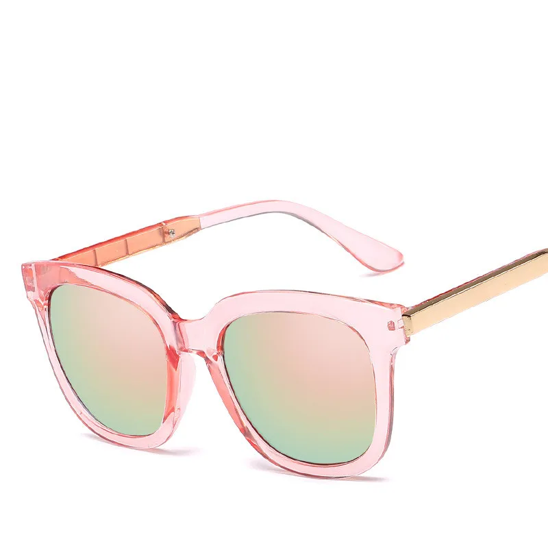 Модные женские солнцезащитные очки кошачий глаз, фирменный дизайн, классические розовые Ретро Винтажные Квадратные Солнцезащитные очки, женские зеркальные солнцезащитные очки - Цвет линз: Ocean Pink