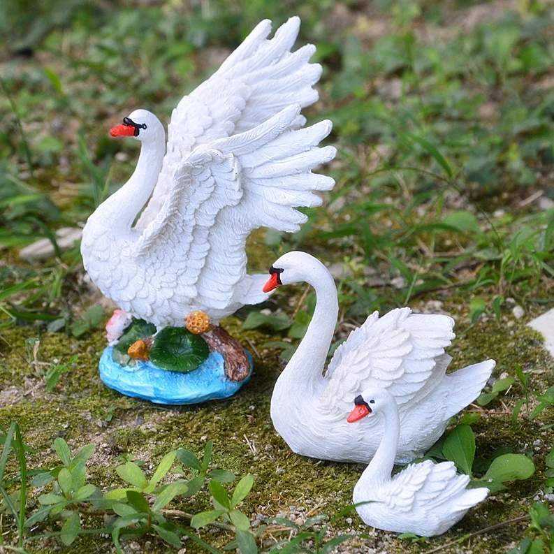 

Pastoral Simulation Goose Drinking Water Duck Resin Craft Garden Courtyard Park Figurines Decoration Pond Pool Rockery Sculpture