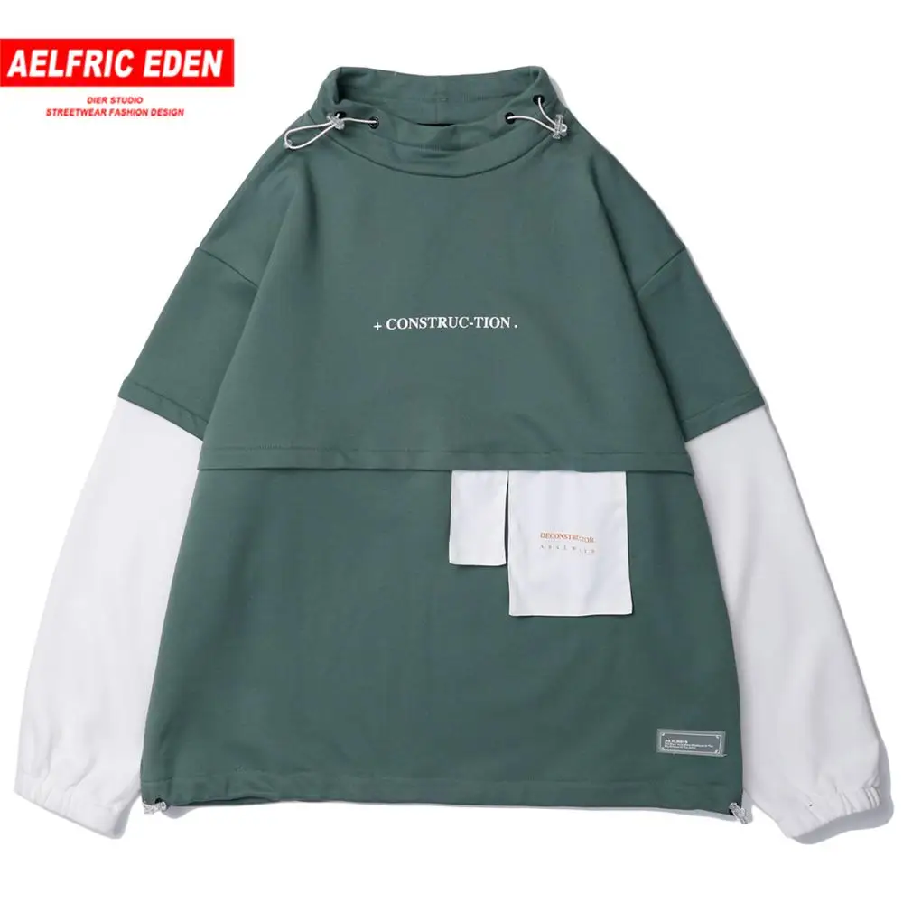Aelfric Eden Цветные Лоскутные толстовки мужские осень 2019 Harajuku уличная одежда