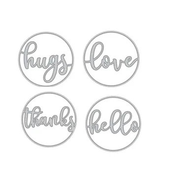 

Circle Sentiment Words Metal Cutting Dies Diy Scrapbooking Embossing Die Cut Paper Crafts