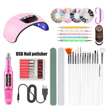 

Nail Art Tool USB 45W UV LED Nail Polish Dryer Lamp Electric Grinder Polisher Nail Brush Dotting Painting Pen Manicure Care Home