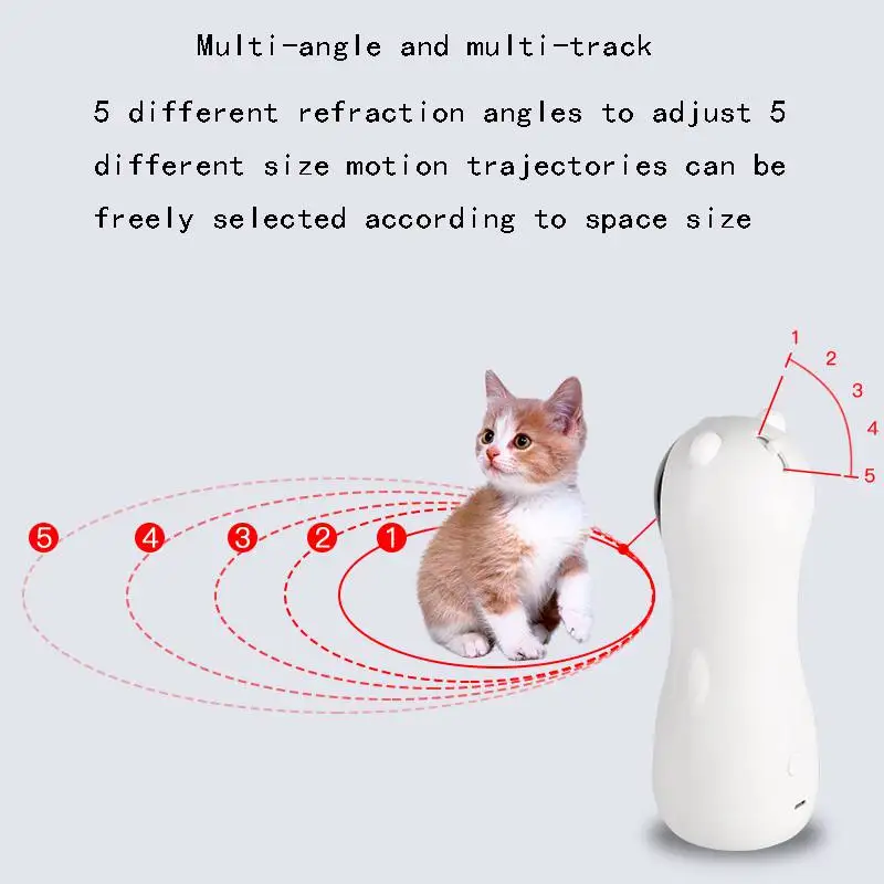 Pet Cat LED Laser Toy Smart Automatic Cat Exercise Training Entertaining Funny Rotating Toy Multi-Angle USB Charge Toys