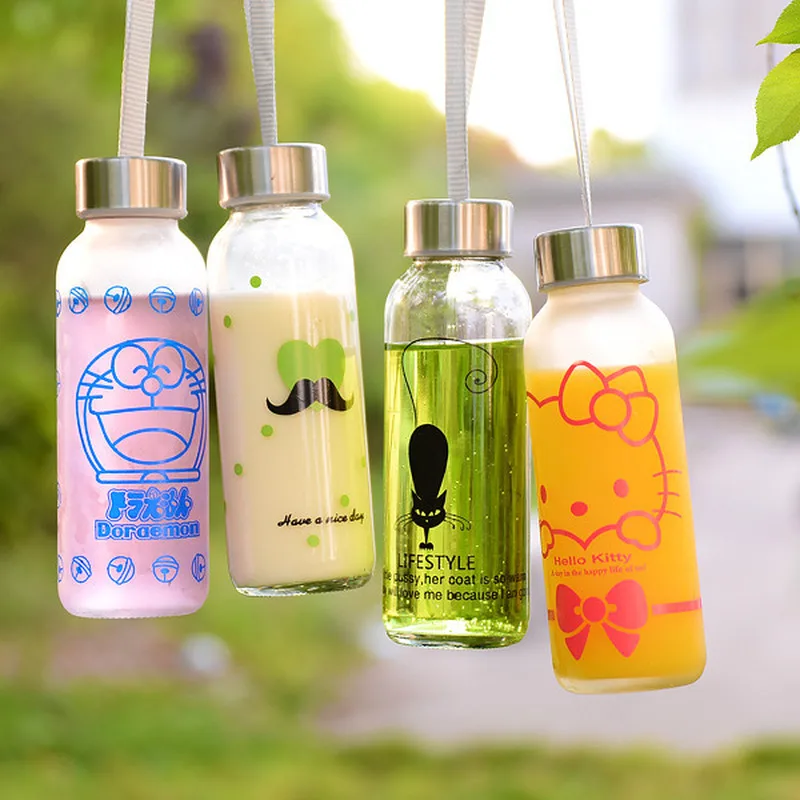 

Glass Cup Frosted Creative Cup 300ml Transparent Cartoon Glass