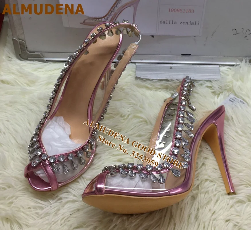 1910S1183 粉紫色PVC后绊带水钻流苏单鞋 泰灵佳